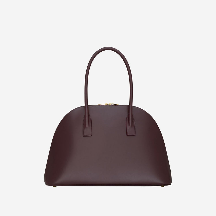 Leather Sac De Jour Bag Bordeaux Handbags