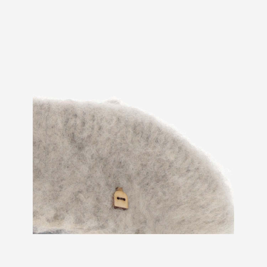 Wool Beret Light Gray Hat