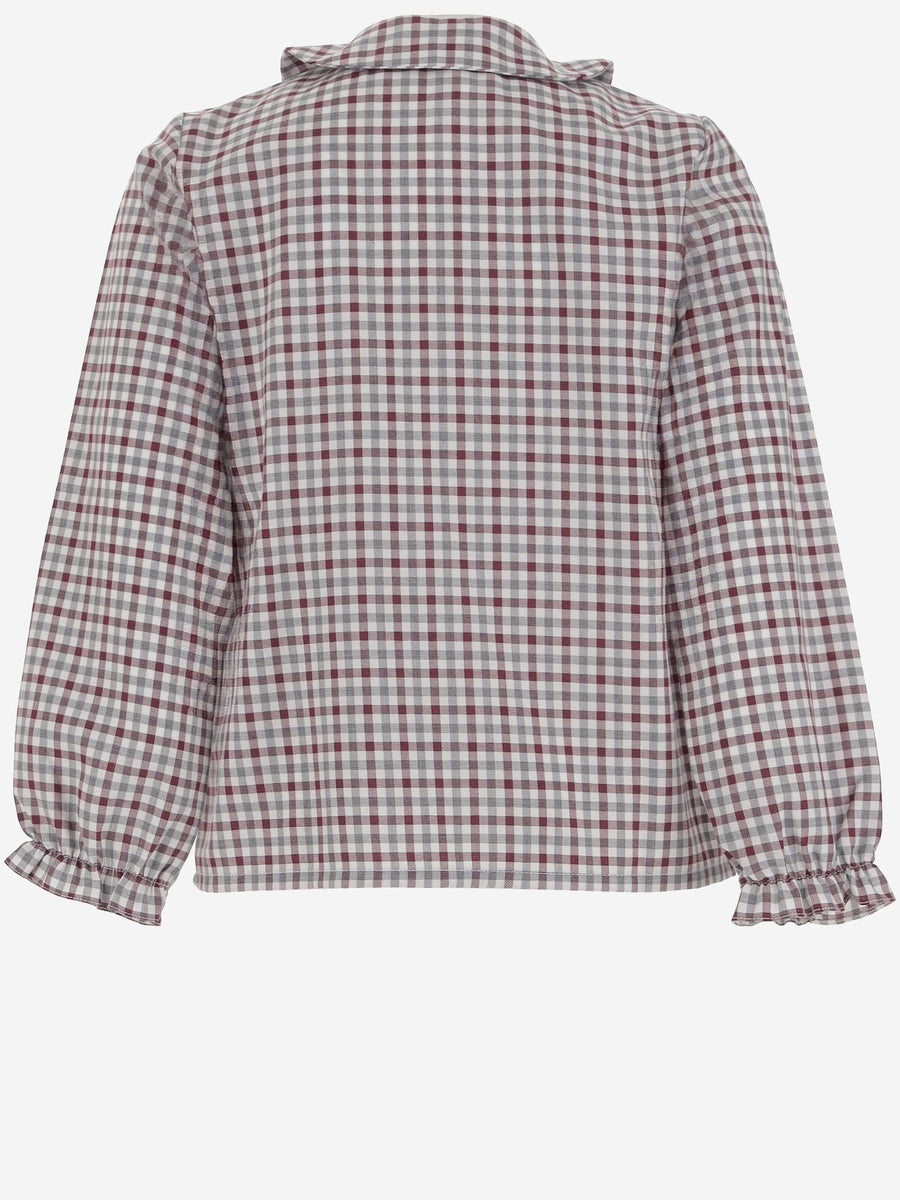 Cotton Shirt With Check Pattern Blouses And