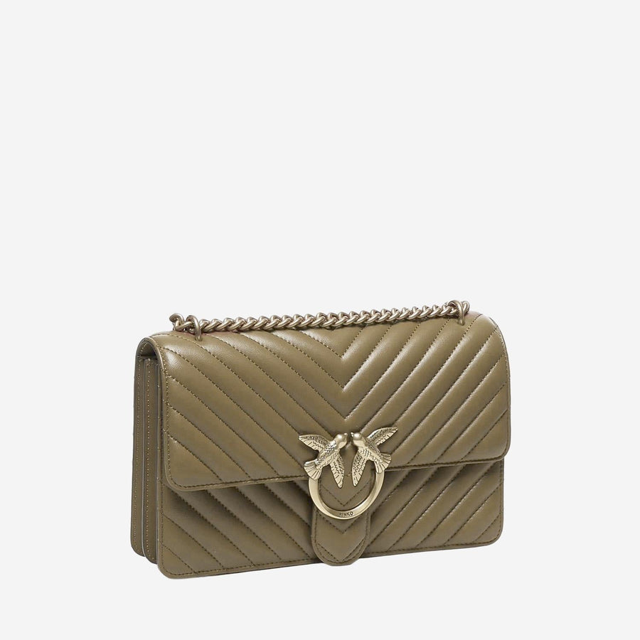 Shoulder Bag Love One Classic Green Leather
