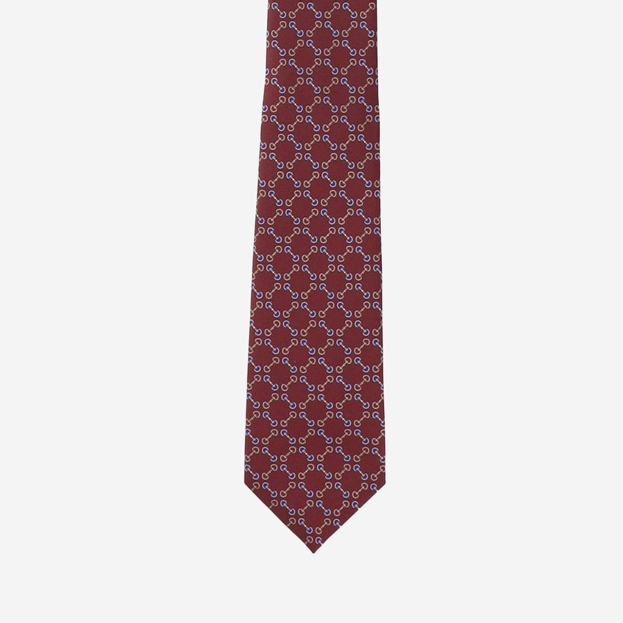 Tie Jacquard Silk Morsetto Print Red Ties & Bow