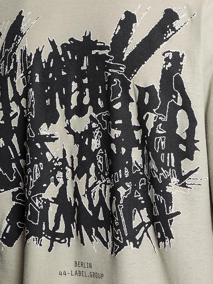 Cotton T-Shirt With Print Light Grey T-shirts