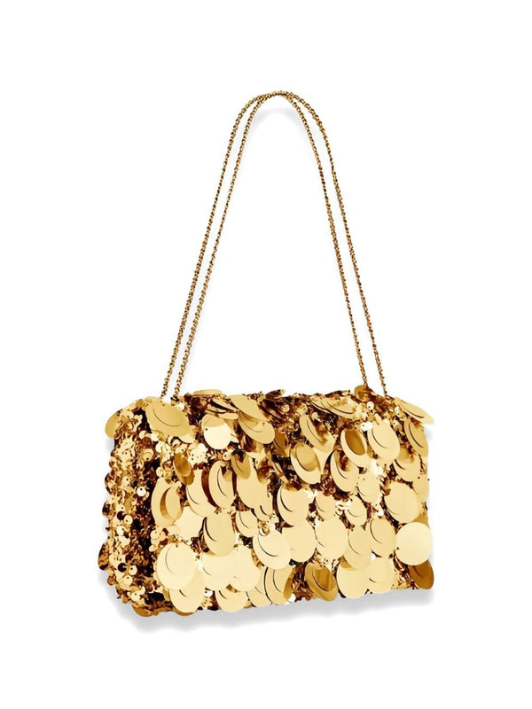Baguette Shoulder Bag Sparkle Gold Leather