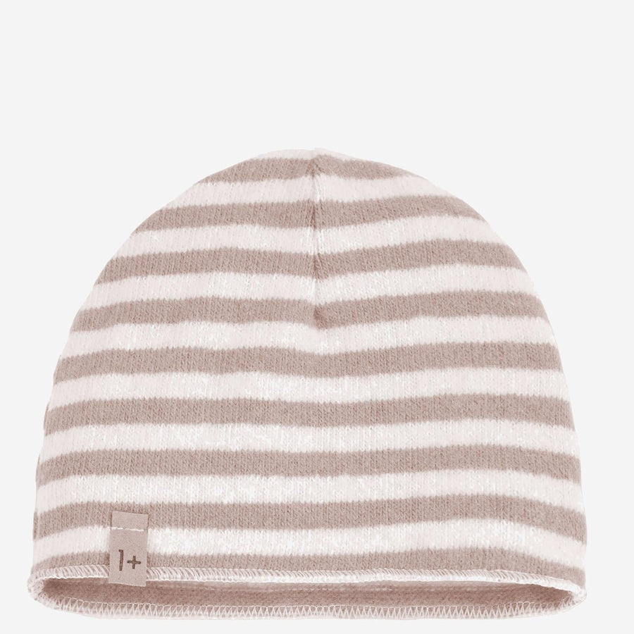 Striped Beanie For Infants Pink Cotton Hat