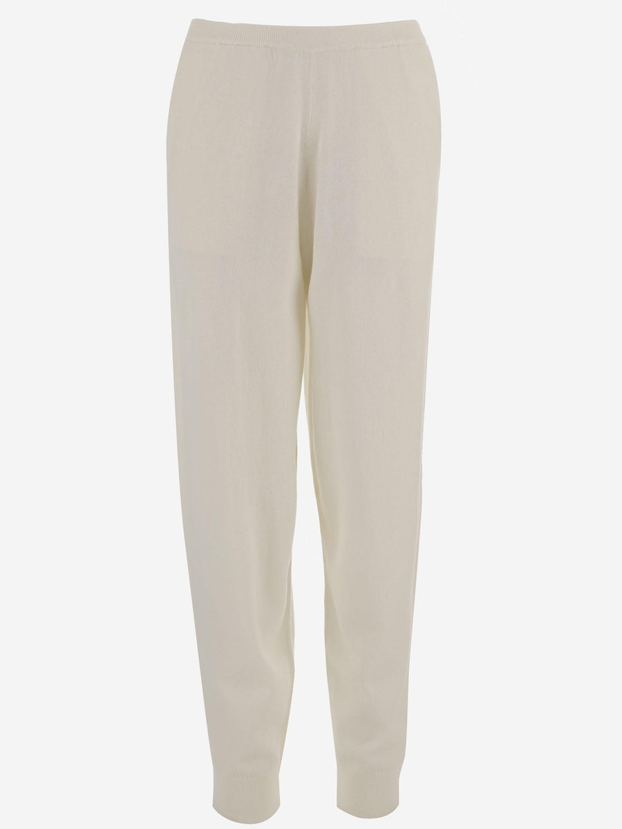 Wool And Cashmere Pants White Virgin Trousers