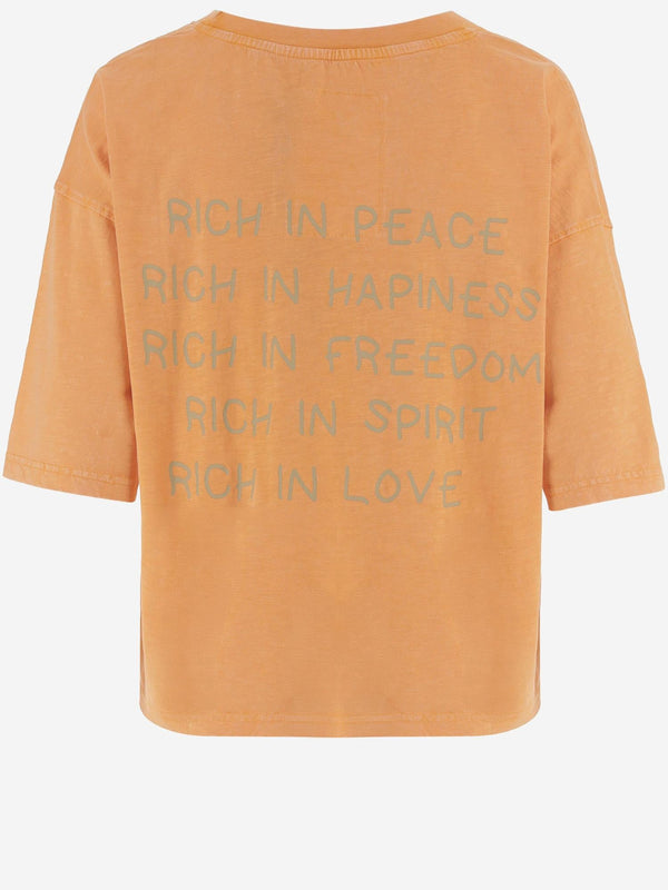 Cotton T-Shirt With Logo Print Orange T-shirts & Jerseys