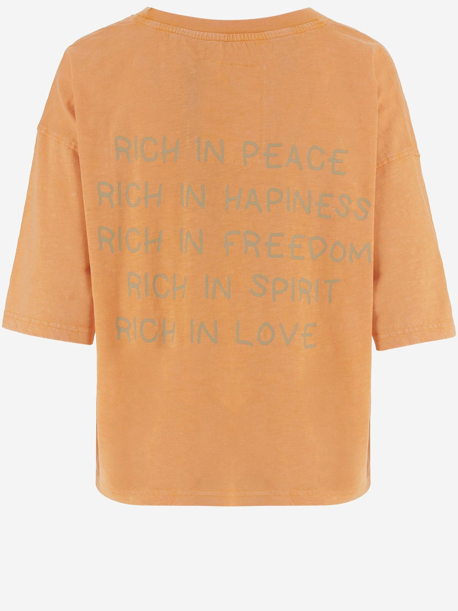 Cotton T-Shirt With Logo Print Orange T-shirts & Jerseys