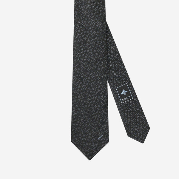Jacquard Silk Tie Black Ties & Bow