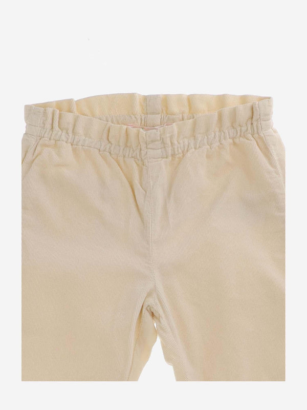 Cotton Velvet Pants Ivory Trousers