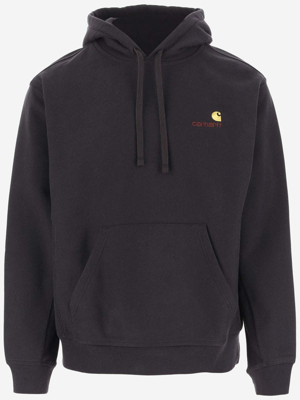 Cotton Sweatshirt With Embroidered Logo Black Sweatshirts