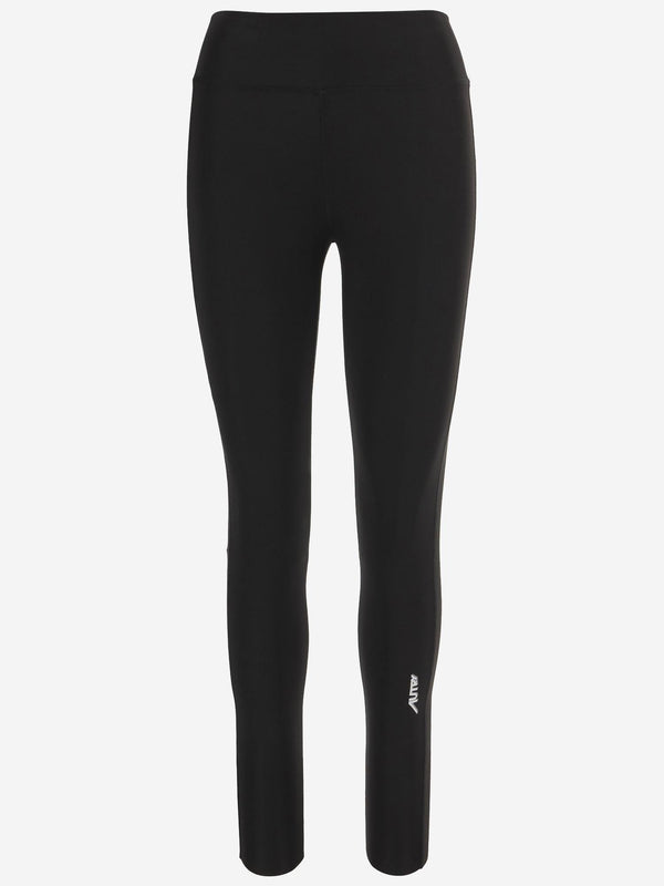 Skinny Nylon Blend Trousers Black Polyester