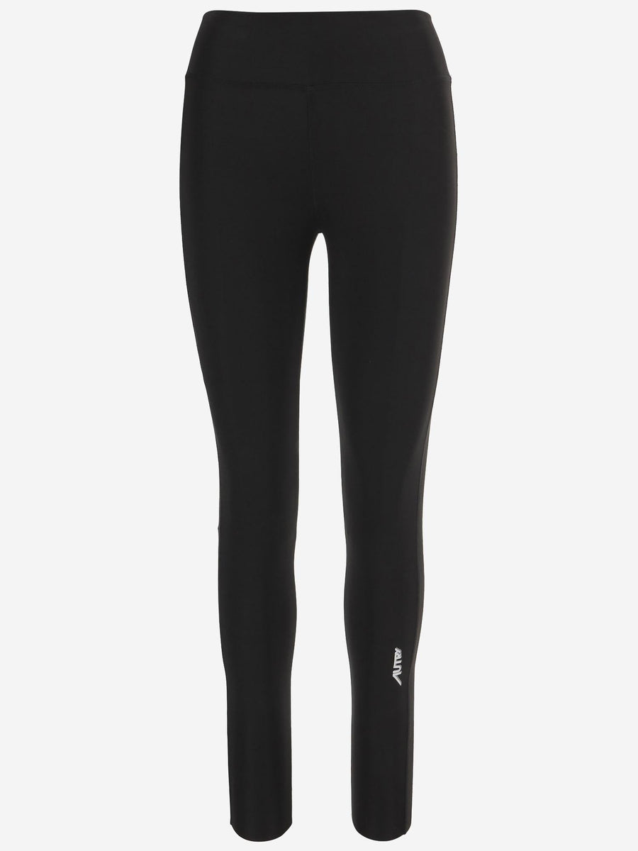 Skinny Nylon Blend Trousers Black Polyester