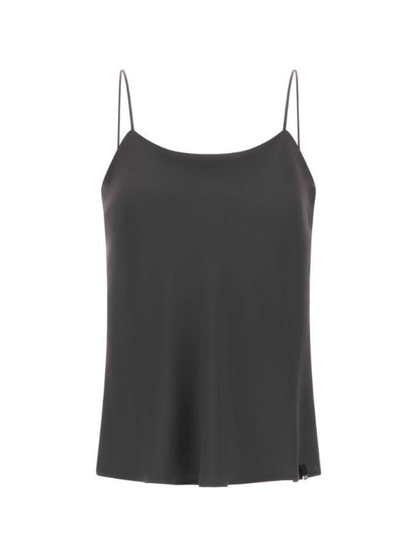 Top Black Polyester Tops