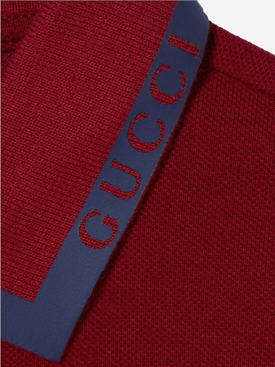 Stretch Cotton Polo Shirt With Logo Red