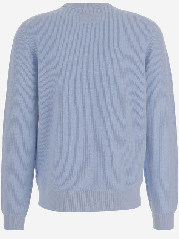 Sweater Ribbed Cashmere Light Blue