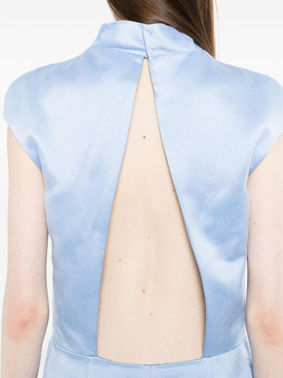 Jumpsuit Light Blue Cotton-Silk Tracksuits