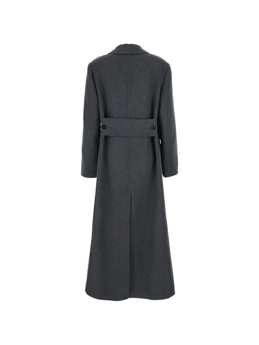 Double-Breasted Virgin Wool Coat Grey