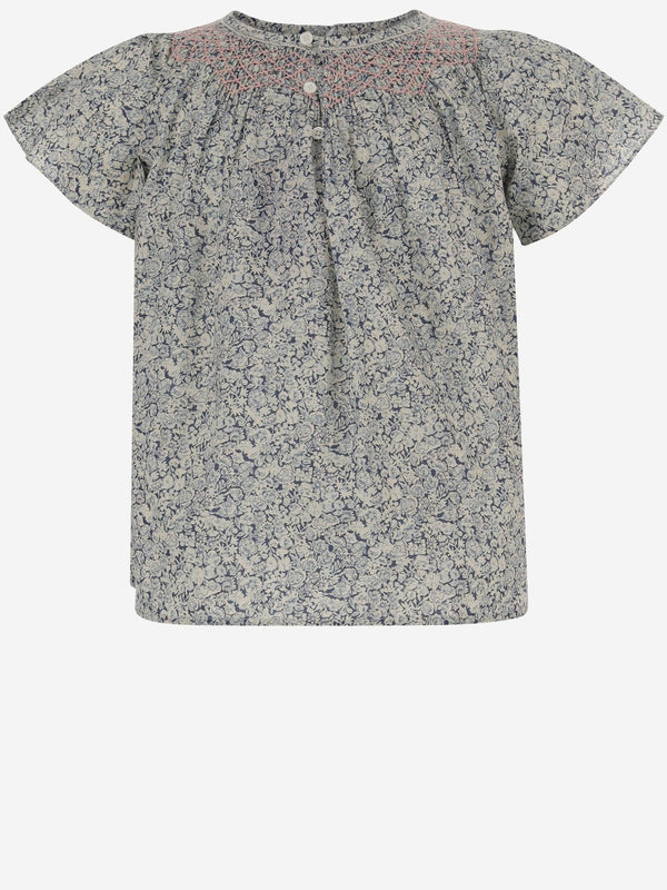 Floral Print Cotton Top Blouses And Shirts