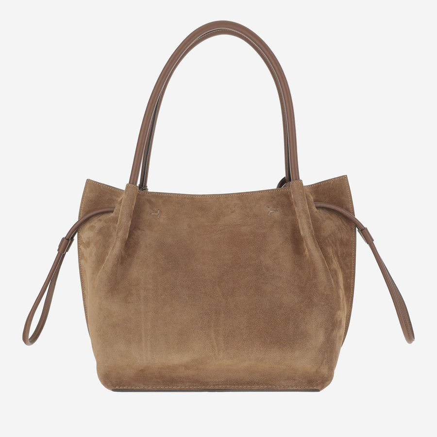 Suede Shoulder Bag Brown Calfskin