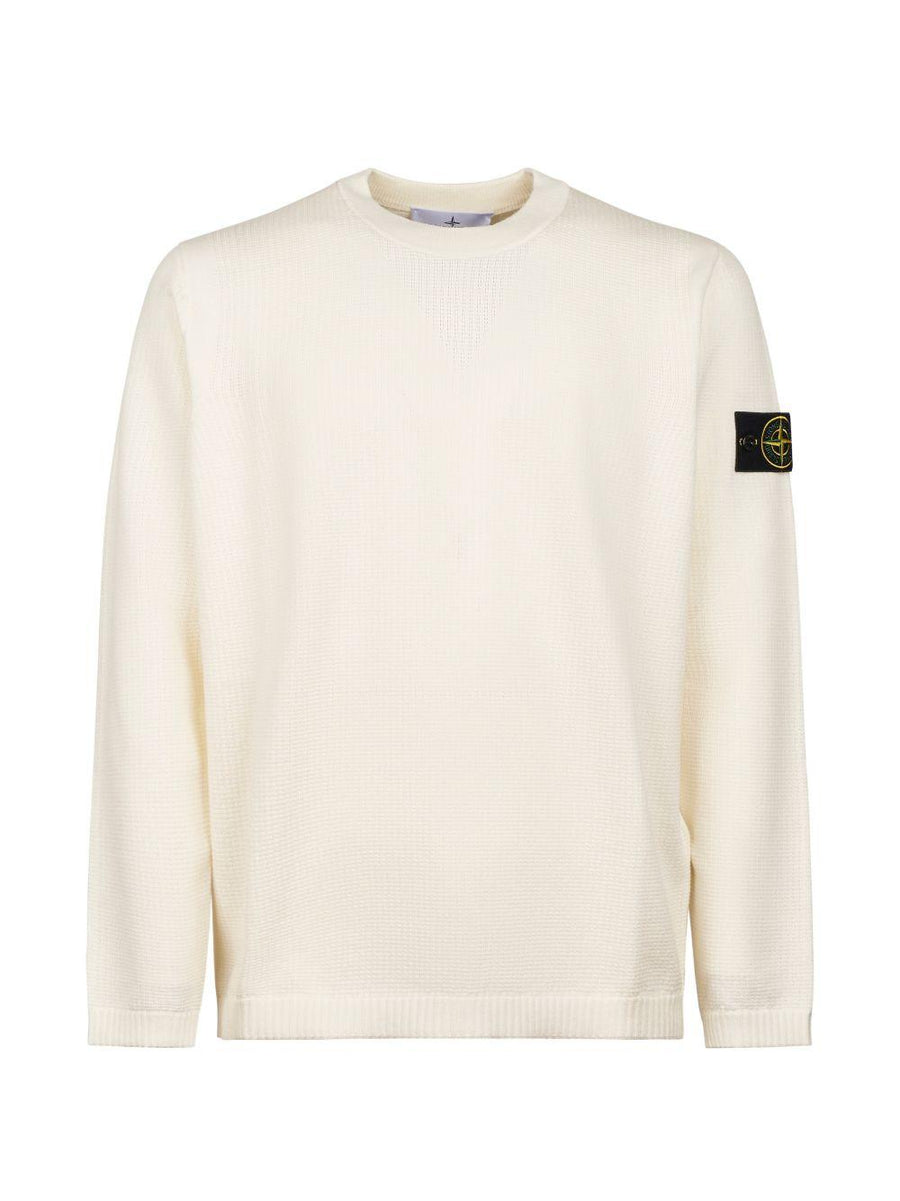 Crewneck Sweater White Cotton