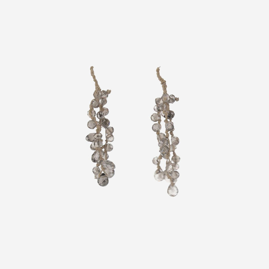 Beaded Earrings, Multicolour Natural Fiber