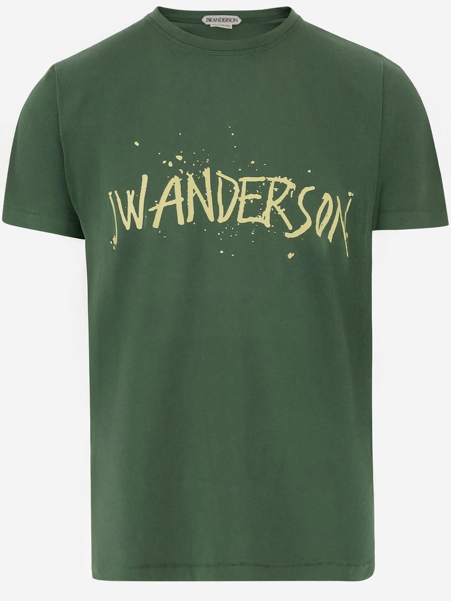 Cotton T-Shirt With Logo Green T-shirts
