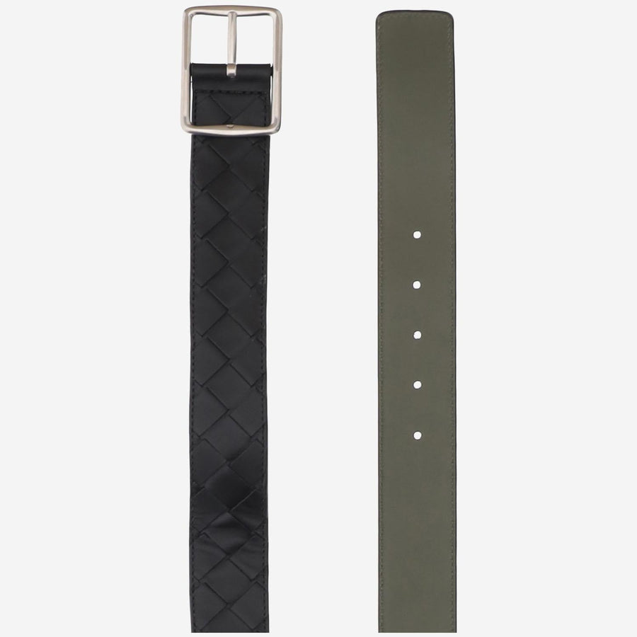 Leather Belt Reversible Black-Green Calf