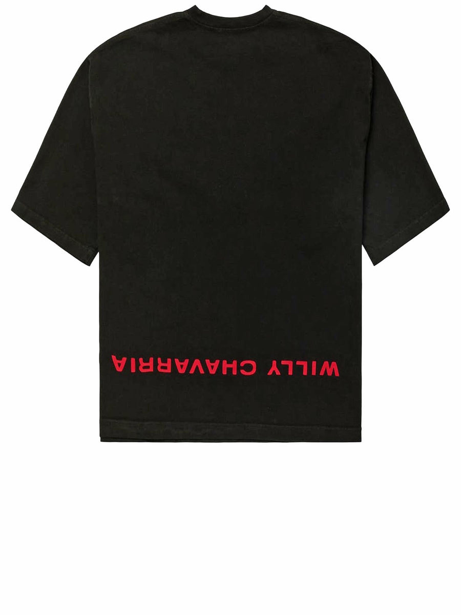 T-Shirt With Front Embroidery Black Cotton T-shirts