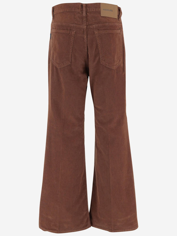 Pants Ribbed Cotton Velvet Brown Jean