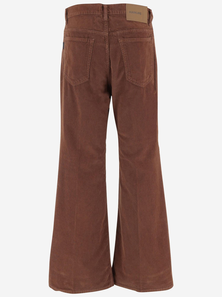 Pants Ribbed Cotton Velvet Brown Jean