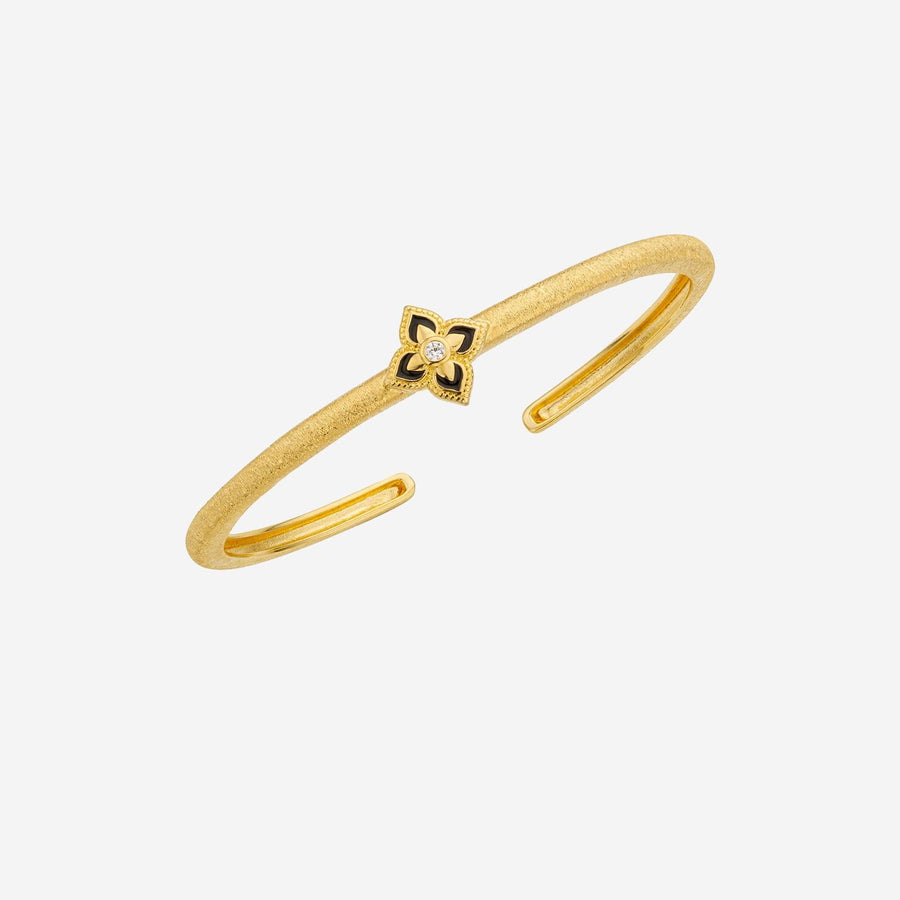 Cuff Bracelet Black Lotus Gold Brass