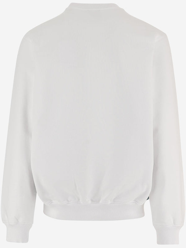 Sweatshirt With Logo Cotton White Organic Sweatshirts