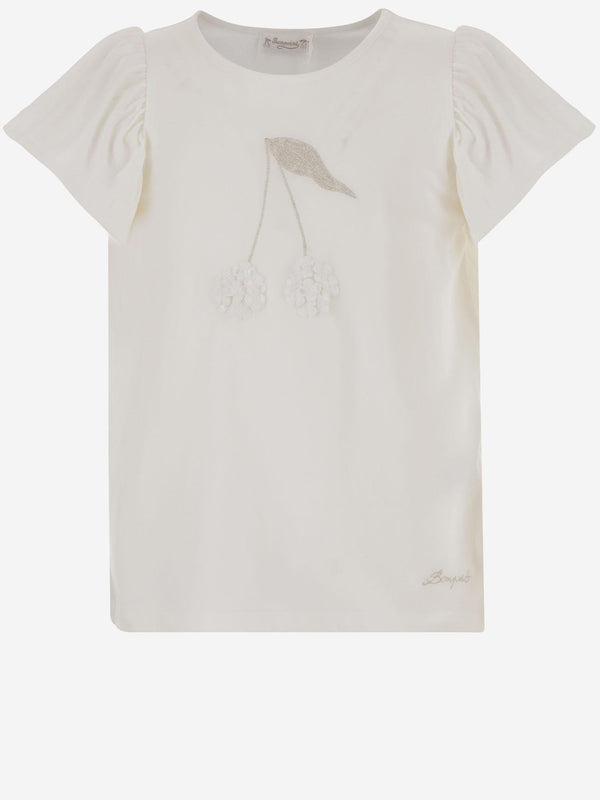 Cotton T-Shirt With Cherry Motif White Organic T-shirts