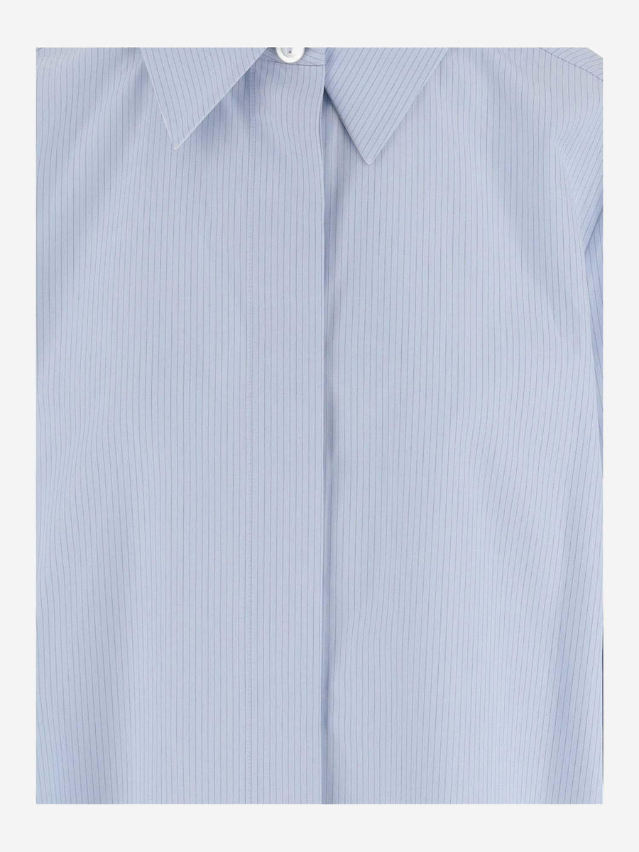 Shirt Striped Cotton Light Blue