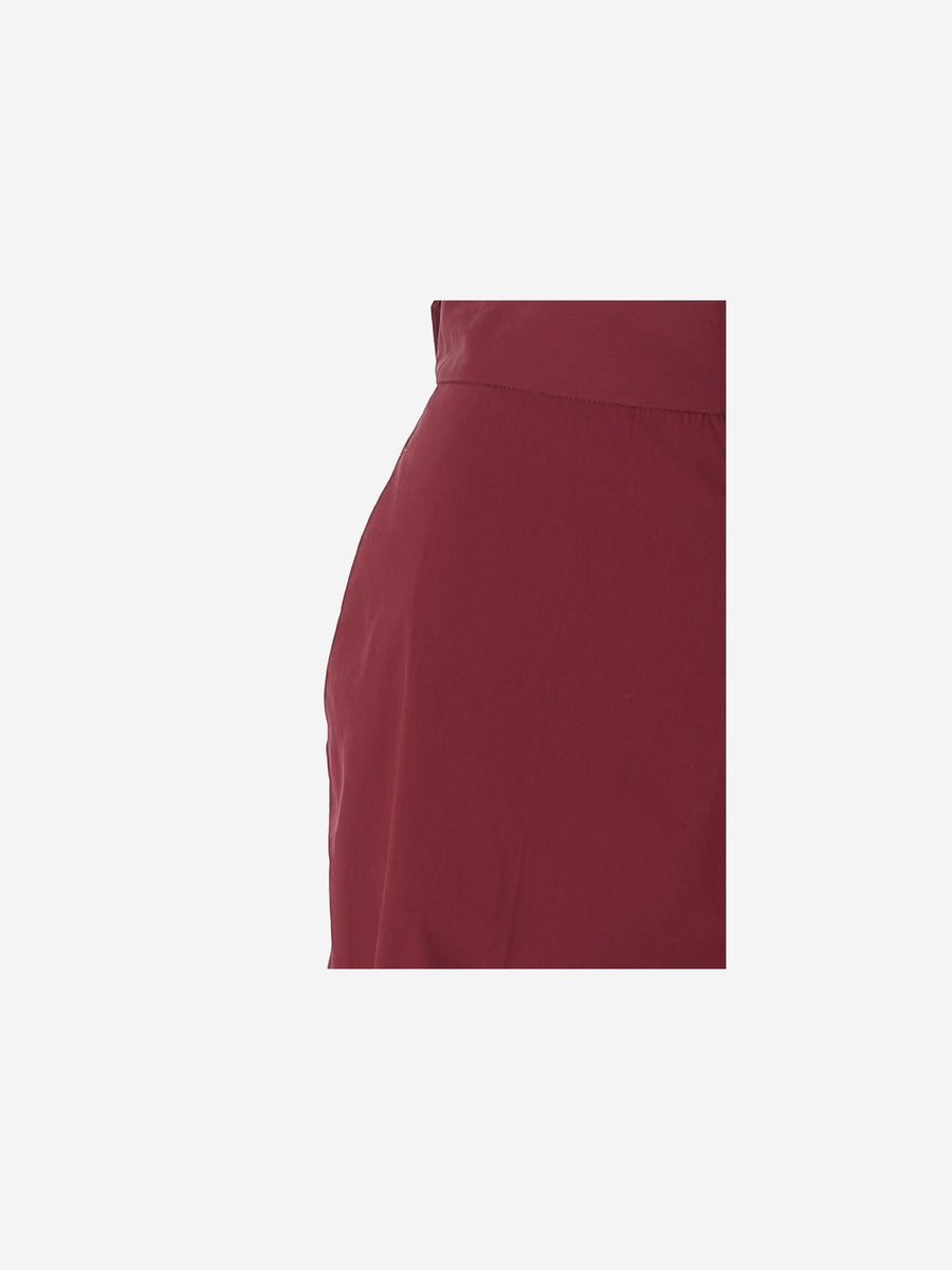 Wide-Leg Trousers Bordeaux Cotton