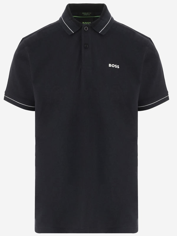 Polo Shirt Navy Stretch Cotton