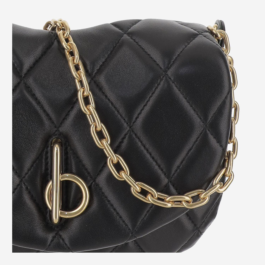 Quilted Leather Rocking Horse Bag Black Lamb Shoulder