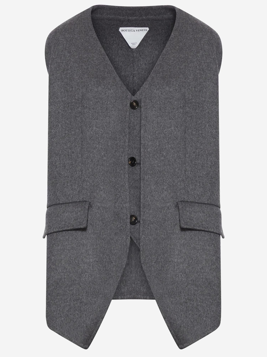 Multi-Layered Wool Vest Grey Waistcoats & Gilets