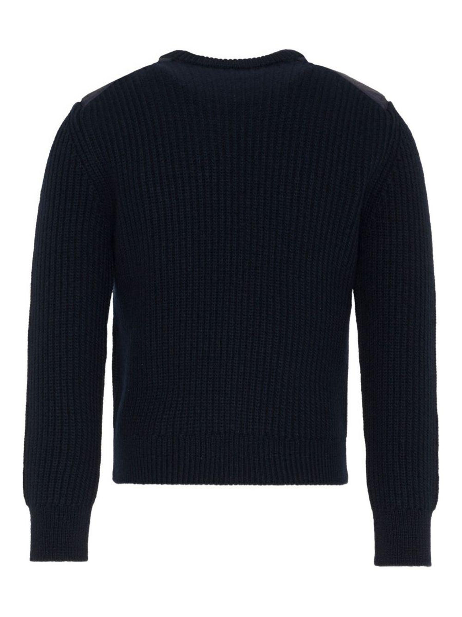 Moncler Enfant Sweater Blue Virgin Wool