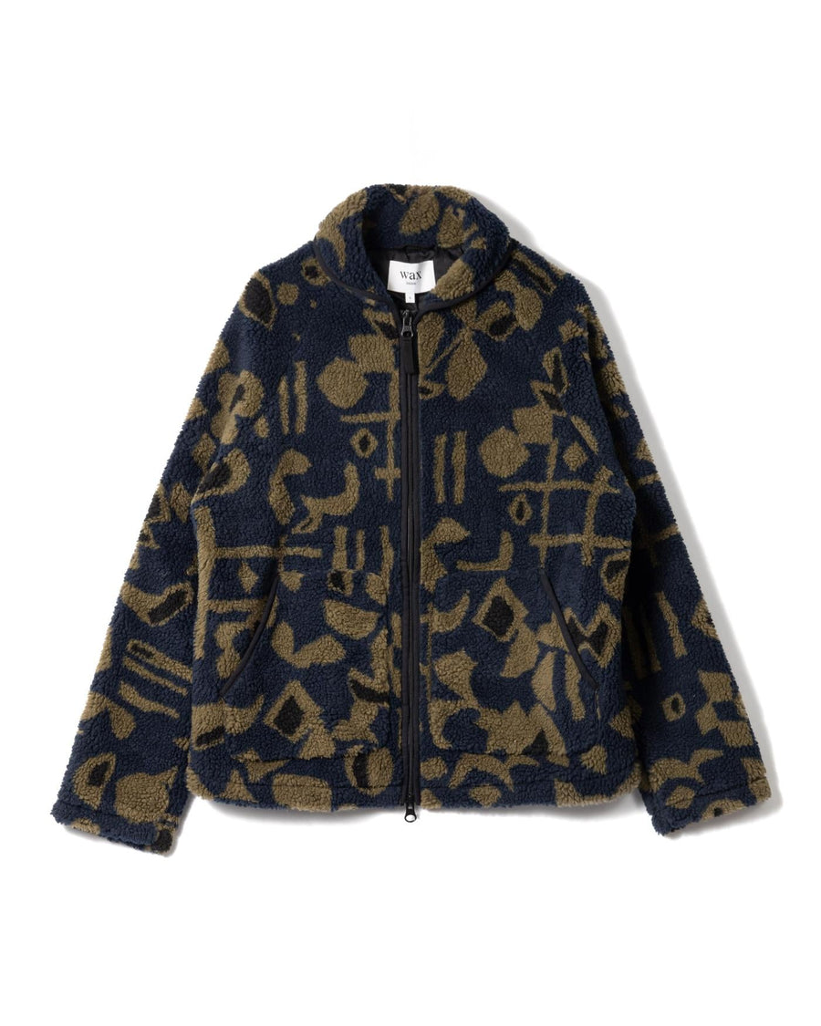 Shapes Borg Tate Fleece - Navy- Khaki Blue Jacket