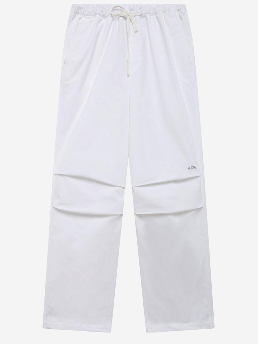 Nylon Pants With Logo White Polyester Trousers