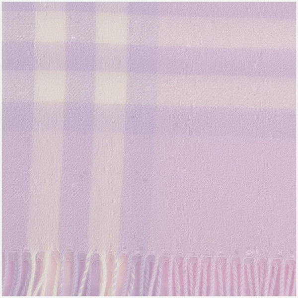 Cashmere Scarf With Check Pattern Pink