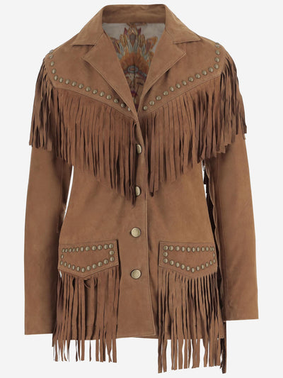 Uncommon Suede Fringed Jacket — Caramel