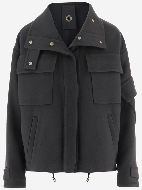 Cashmere Coat With Multiple Pockets Grey