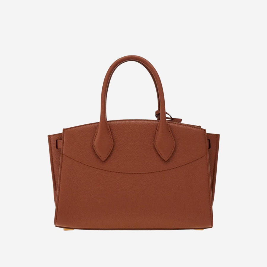 Leather Handbag Brown Calfskin Shoulder Bags