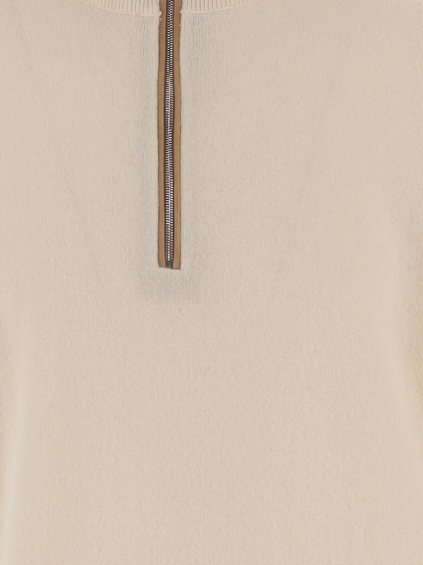 Cashmere Sweater With High Neck Cream