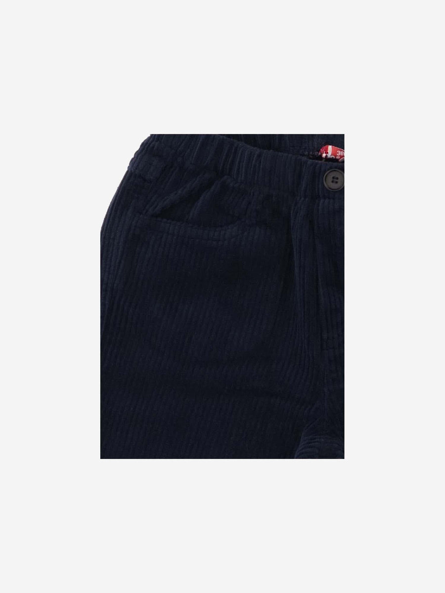 Corduroy Trousers Navy Main Fabric: Cotton