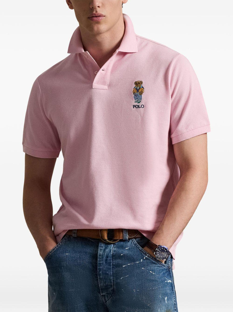Polo Shirt Bear Pink Cotton