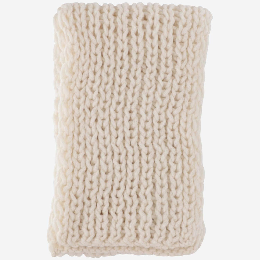 Merino Wool Blend Scarf Ivory