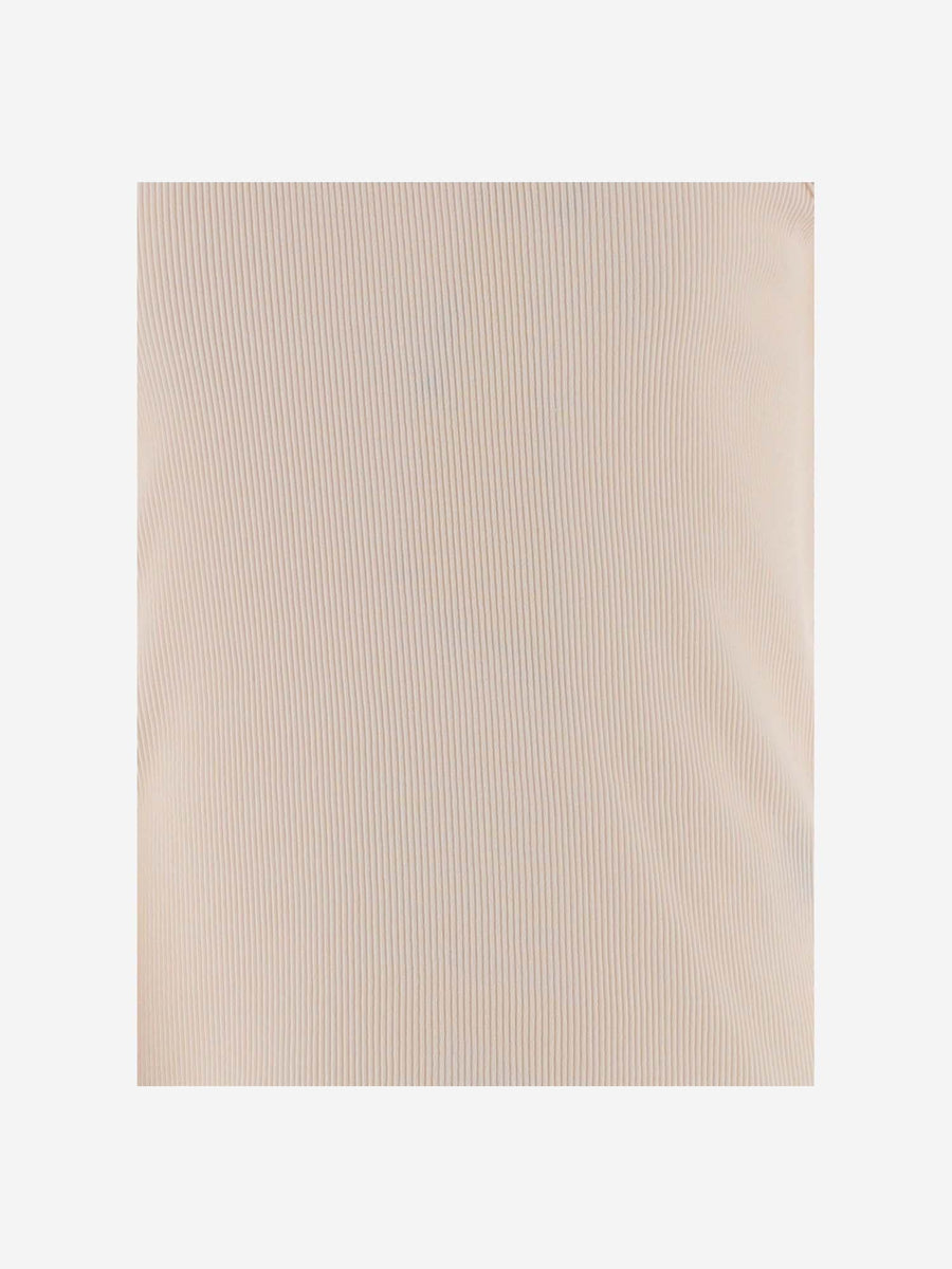 Ruffled Ribbed Cotton Tank Top Rose T-shirts